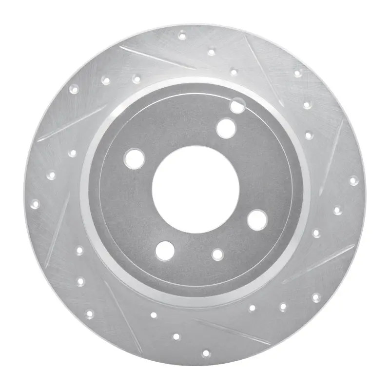 R1 93-95 Volvo 850 Rear Right Drilled & Slotted Silver Brake Rotor 1
