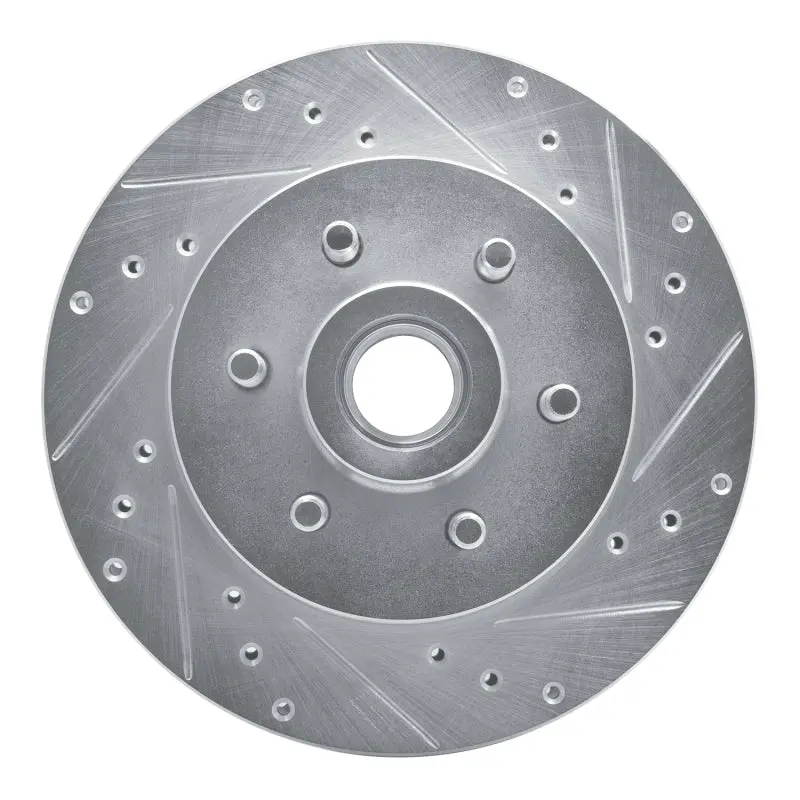R1 93-96 Dodge Dakota Rwd Front Right Drilled & Slotted Silver Brake Rotor 1