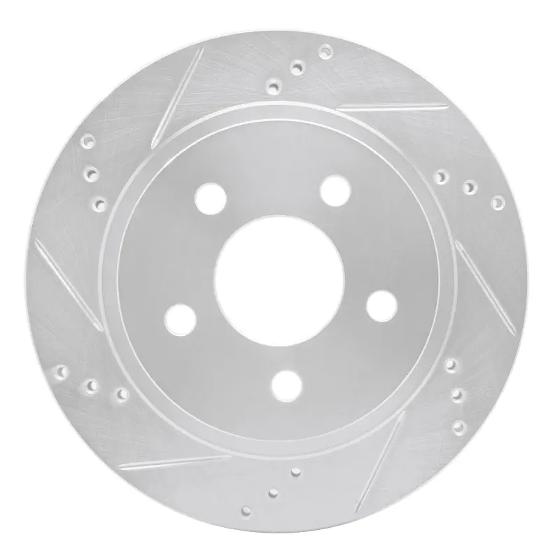 R1 93-97 Chevrolet Camaro Rear Left Drilled & Slotted Silver Brake Rotor 1