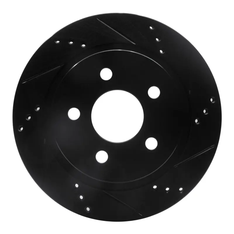 R1 93-97 Chevrolet Camaro Rear Right Drilled & Slotted Black Brake Rotor 1