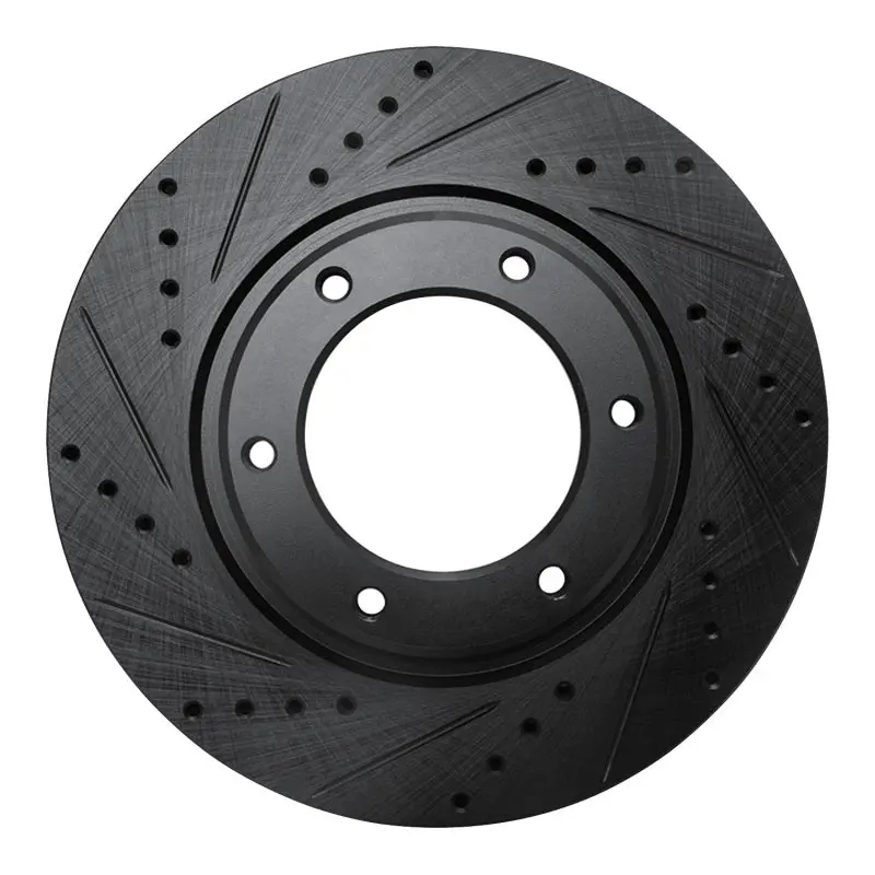 R1 93-97 Lexus Lx450 Front Left Drilled & Slotted Black Brake Rotor 1