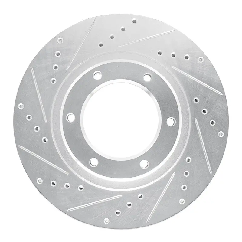 R1 93-97 Lexus Lx450 Front Left Drilled & Slotted Silver Brake Rotor 1