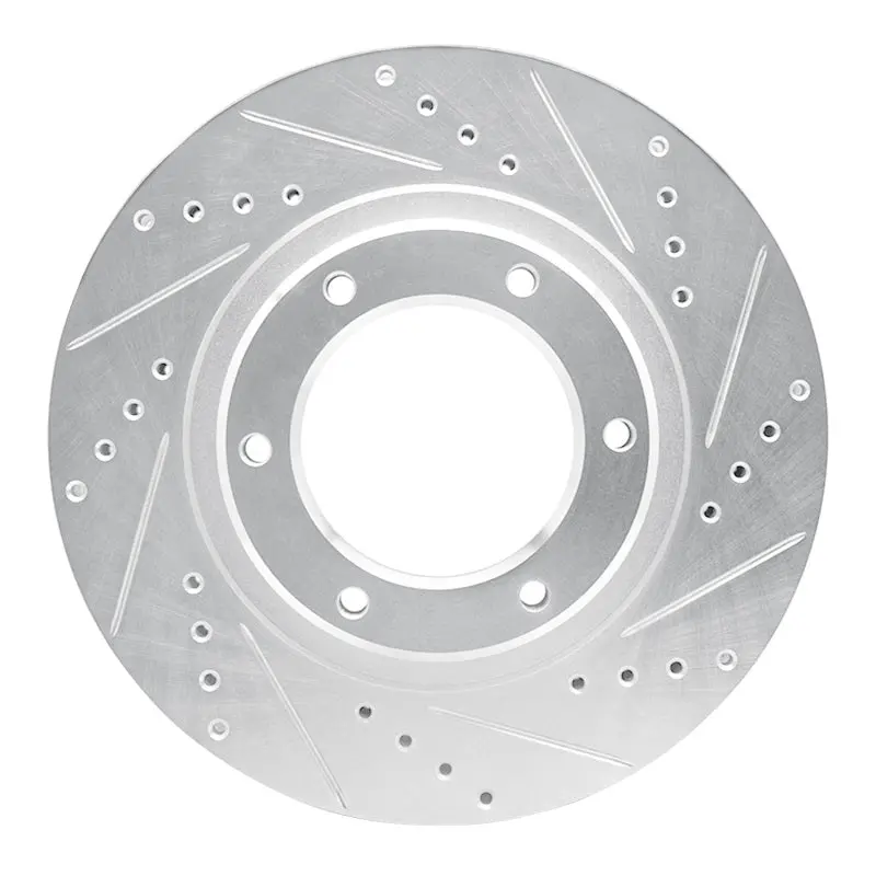 R1 93-97 Lexus Lx450 Front Right Drilled & Slotted Silver Brake Rotor 1
