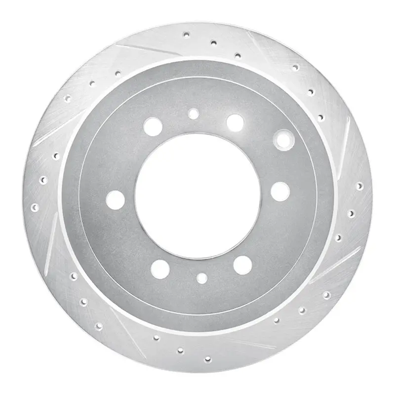 R1 93-97 Lexus Lx450 Rear Right Drilled & Slotted Silver Brake Rotor 1
