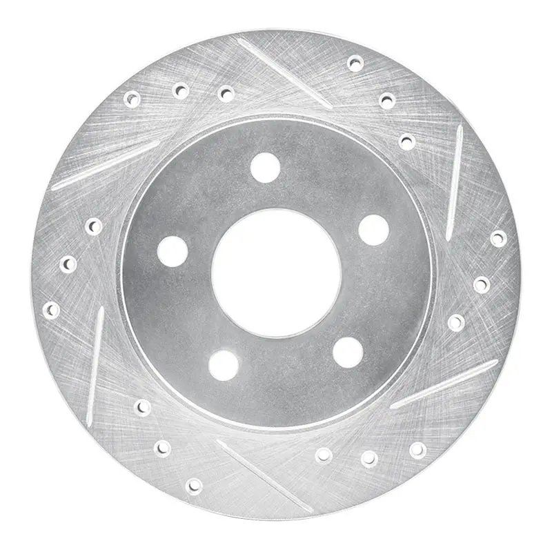 R1 93-98 Ford Thunderbird Rear Right Drilled & Slotted Silver Brake Rotor 1