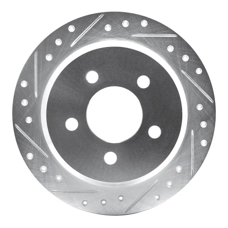 R1 93-98 Jeep Grand Wagoneer Rear Left Drilled & Slotted Silver Brake Rotor 1