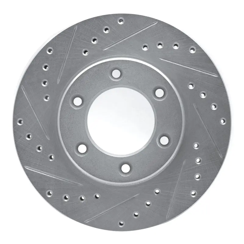 R1 93-98 Toyota T100 Front Left Drilled & Slotted Silver Brake Rotor 1