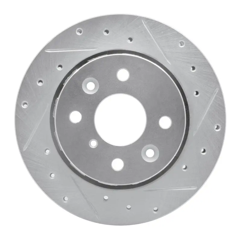 R1 94-00 Kia Spectra Front Right Drilled & Slotted Silver Brake Rotor 1