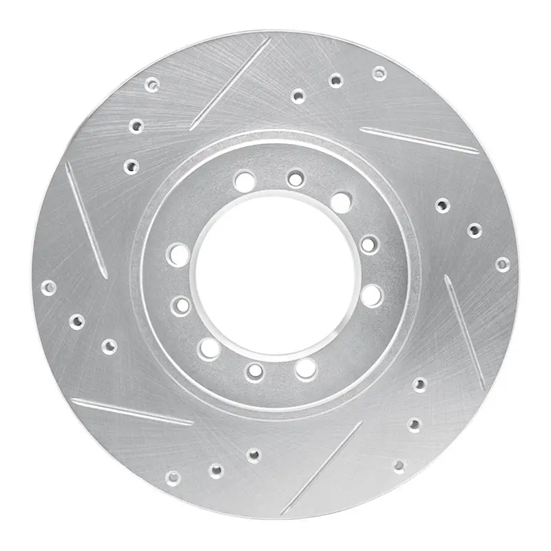 R1 94-00 Mitsubishi Montero Front Left Drilled & Slotted Silver Brake Rotor 1
