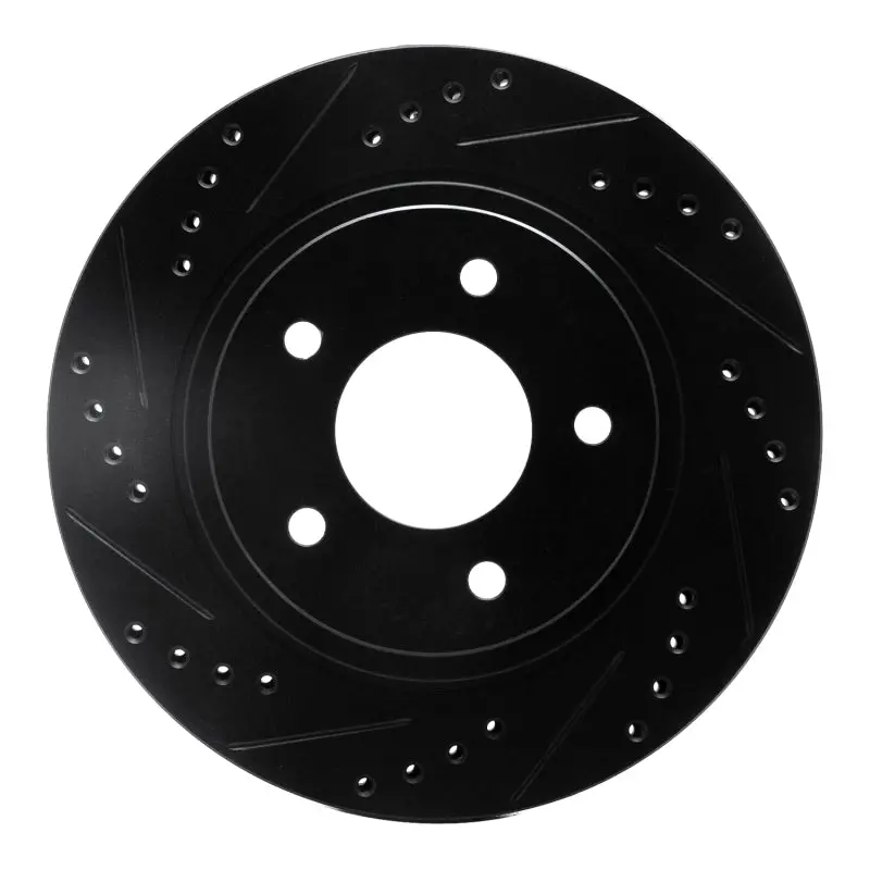 R1 94-01 Buick Regal Front Left Drilled & Slotted Black Brake Rotor 1