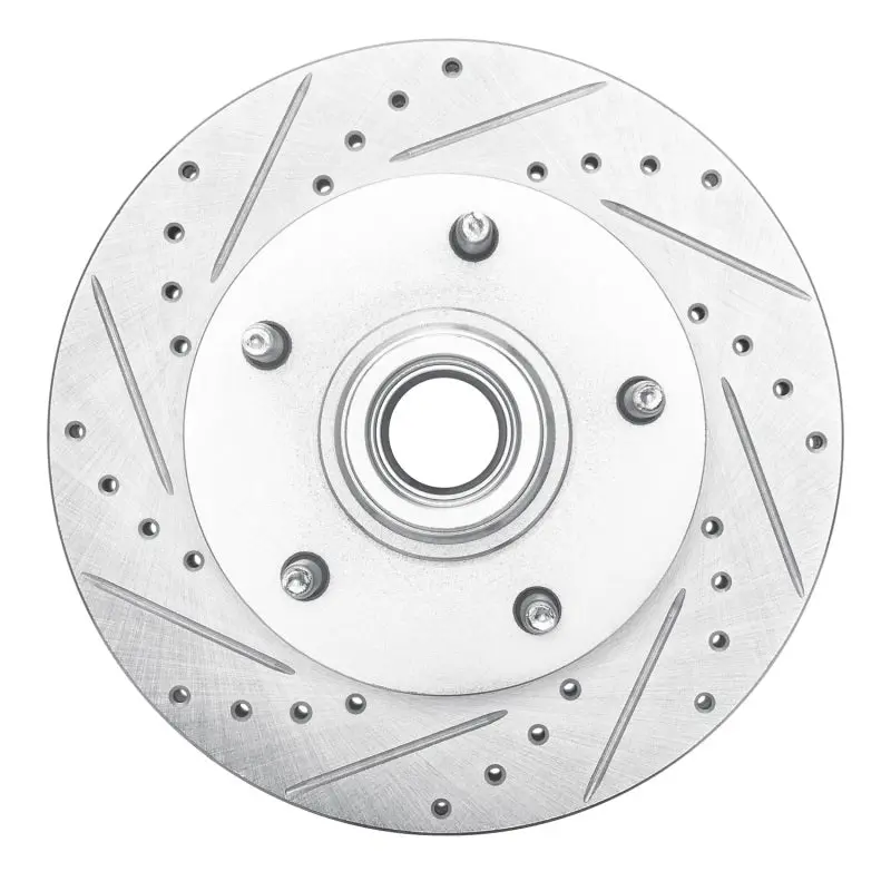 R1 94-01 Ford E-150 Econoline Club Wagon Front Left Drilled & Slotted Silver Brake Rotor 1