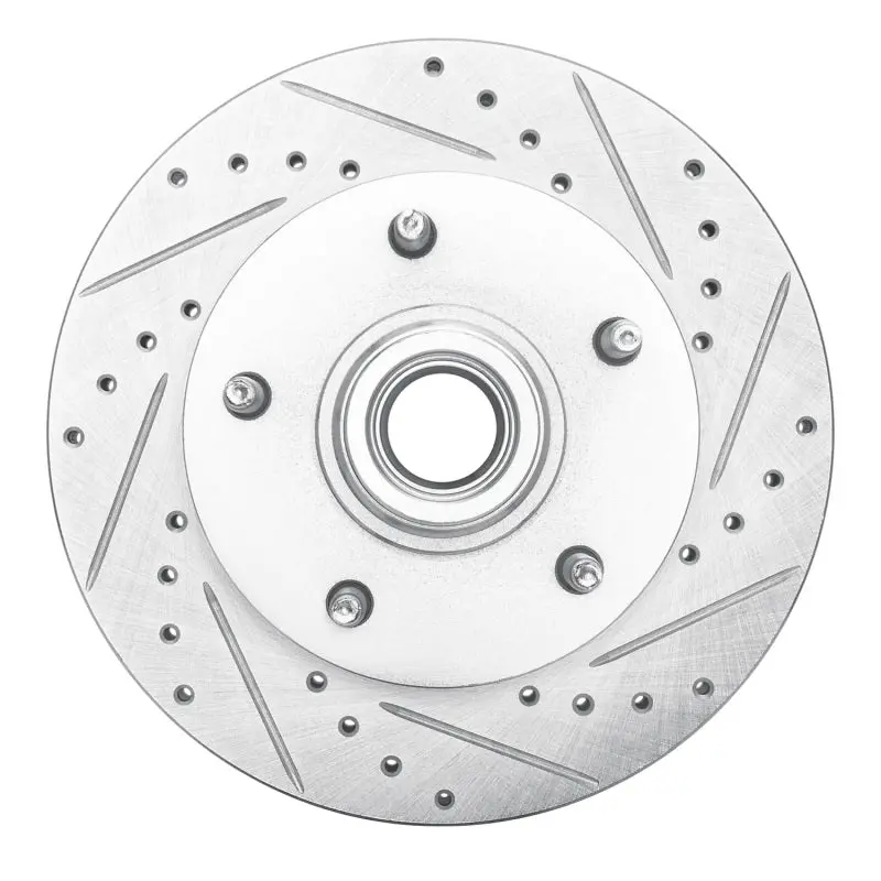 R1 94-01 Ford E-150 Econoline Club Wagon Front Right Drilled & Slotted Silver Brake Rotor 1