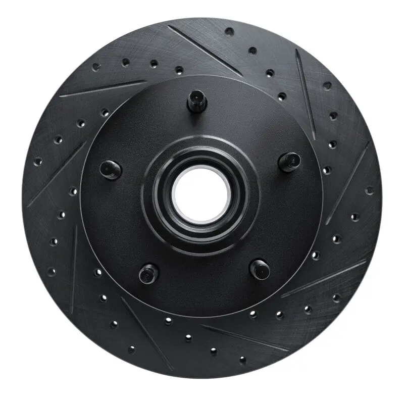 R1 94-01 Ford E-150 Econoline Front Right Drilled & Slotted Black Brake Rotor 1