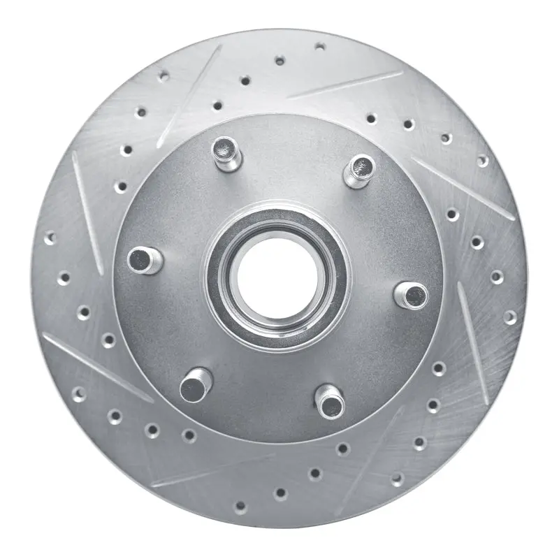 R1 94-02 Chevrolet Express 2500 Front Left Drilled & Slotted Silver Brake Rotor 1