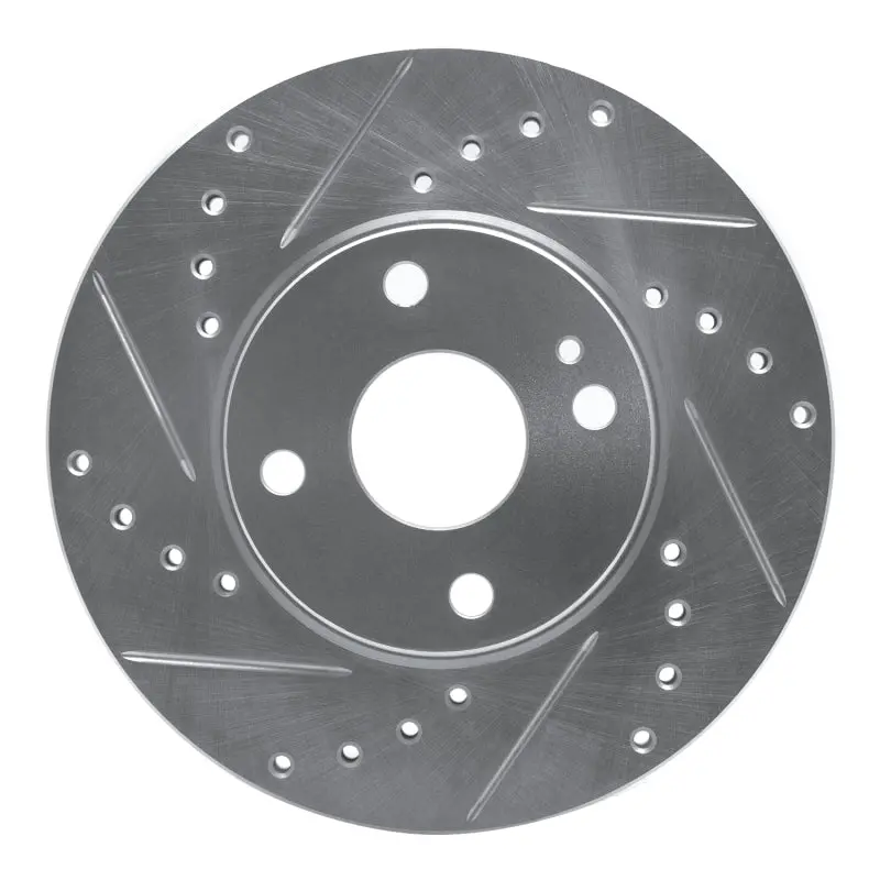 R1 94-02 Mazda Miata Front Left Drilled & Slotted Silver Brake Rotor 1
