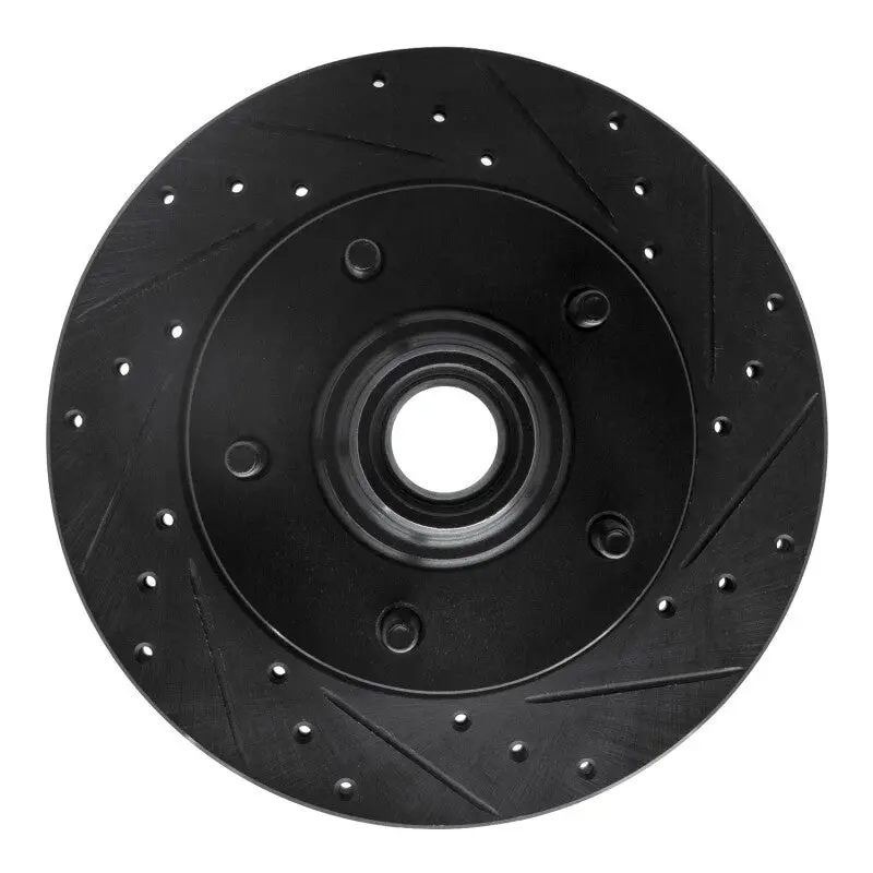 R1 94-03 Ford E-150 Club Wagon Front Right Drilled & Slotted Black Brake Rotor 1
