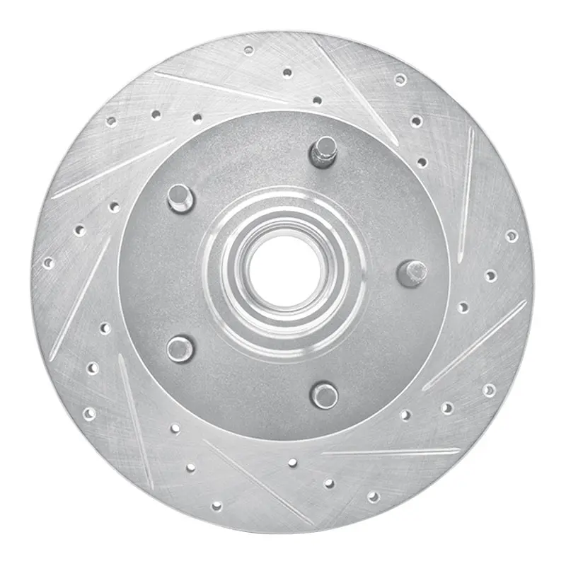 R1 94-03 Ford E-150 Econoline Club Wagon Front Right Drilled & Slotted Silver Brake Rotor 1