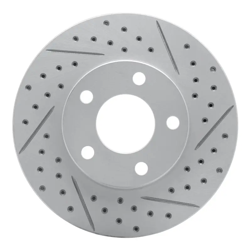 R1 94-04 Ford Mustang Front Right Drilled & Slotted Geo-Carbon Rotor 1