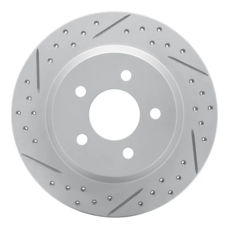 R1 94-04 Ford Mustang Rear Left Drilled & Slotted Geo-Carbon Rotor 1