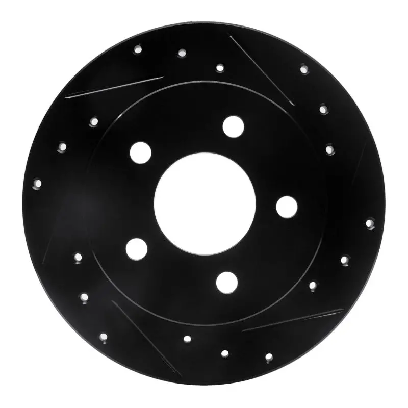 R1 94-04 Ford Mustang Rear Right Drilled & Slotted Black Brake Rotor 1