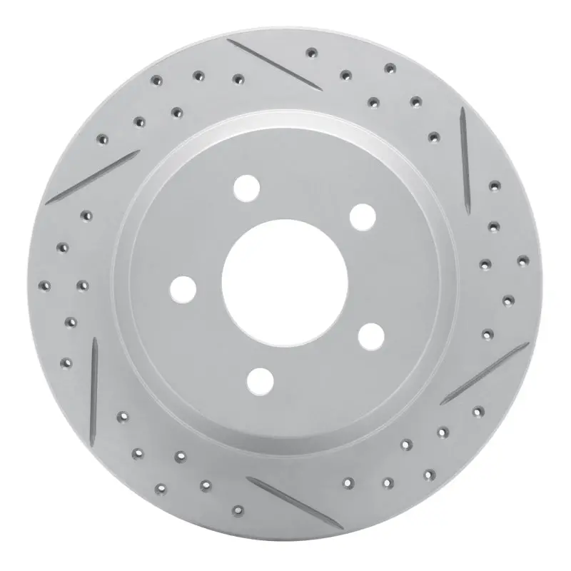 R1 94-04 Ford Mustang Rear Right Drilled & Slotted Geo-Carbon Rotor 1