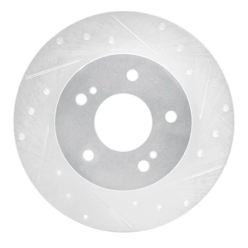 R1 94-04 Infiniti I30 Rear Right Drilled & Slotted Silver Brake Rotor 1
