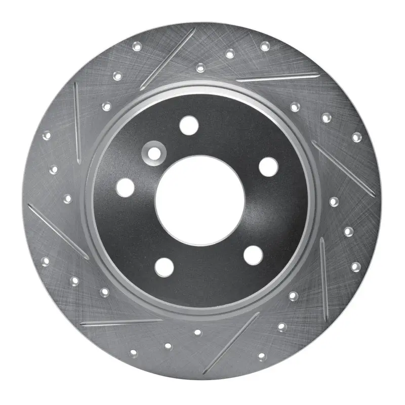 R1 94-04 Land Rover Range Rover Rear Left Drilled & Slotted Silver Brake Rotor 1