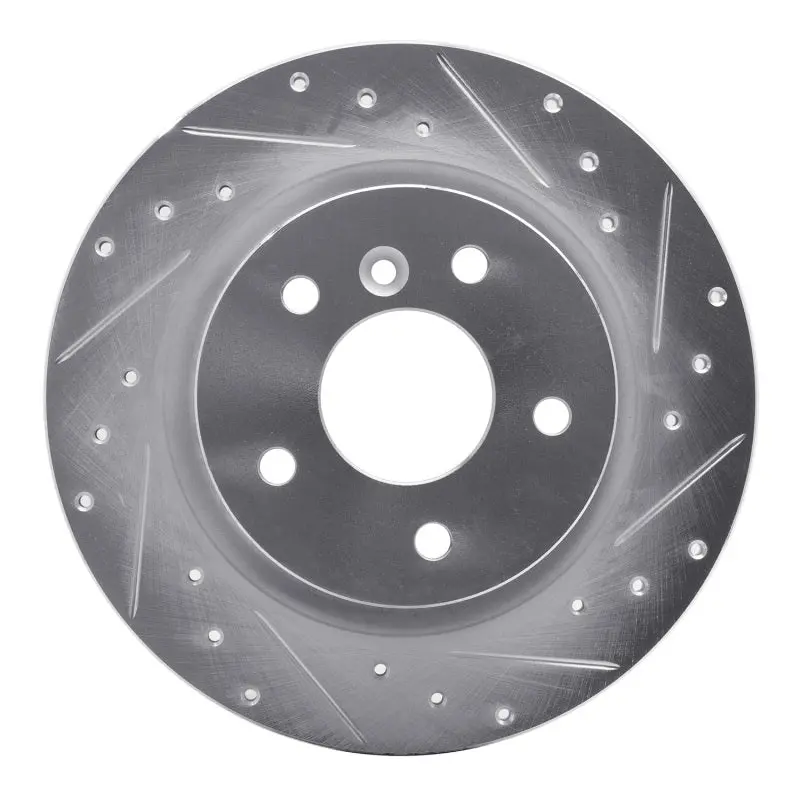 R1 94-04 Land Rover Range Rover Rear Right Drilled & Slotted Silver Brake Rotor 1