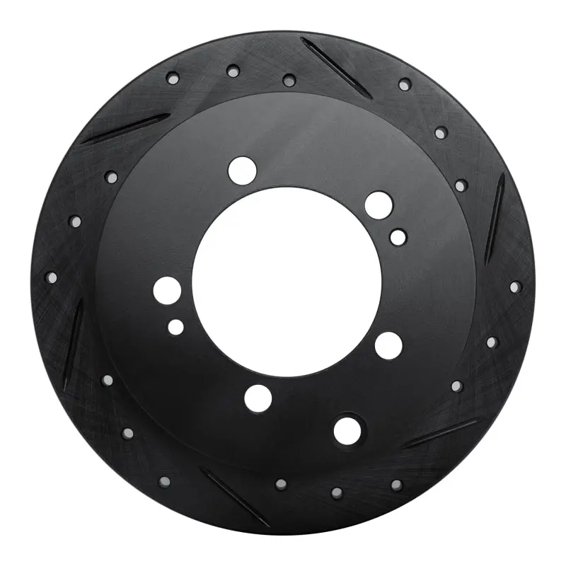 R1 94-07 Chrysler Sebring Rear Right Drilled & Slotted Black Brake Rotor 1
