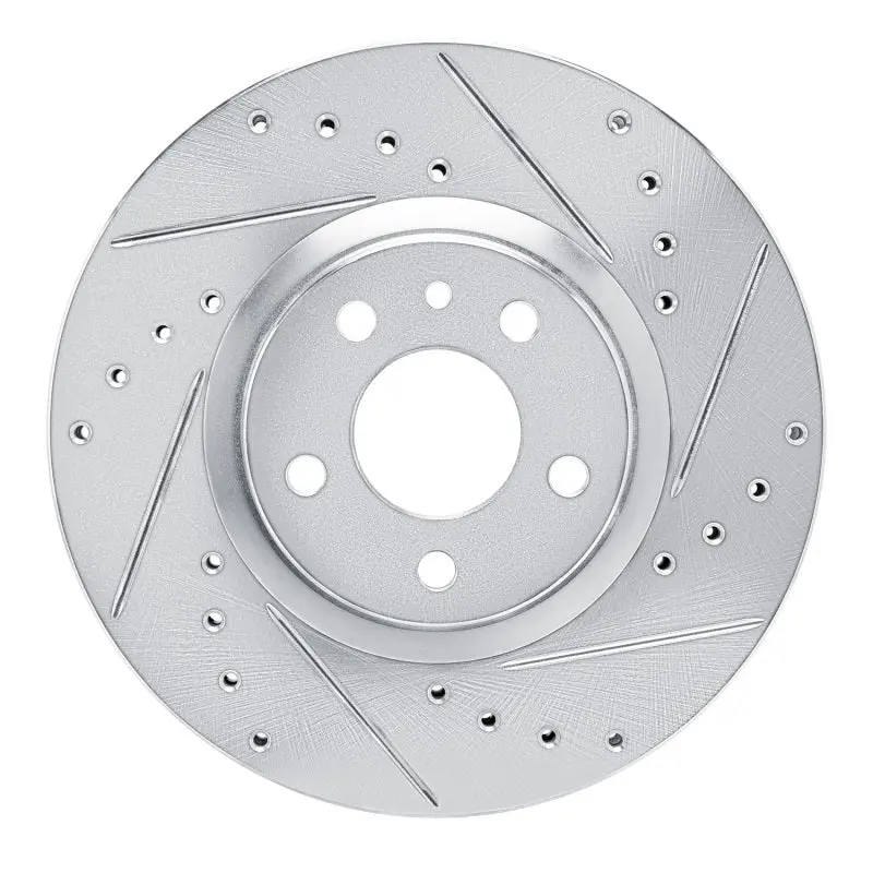 R1 94-95 Alfa Romeo 164 Front Right Drilled & Slotted Silver Brake Rotor 1