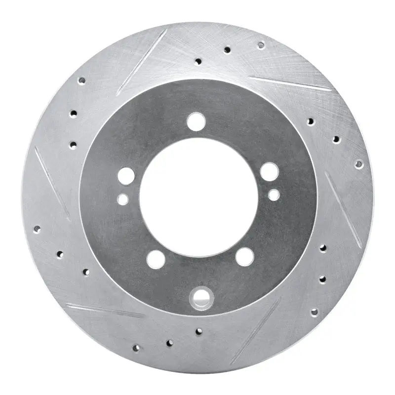 R1 94-95 Eagle Talon Rear Left Drilled & Slotted Silver Brake Rotor 1