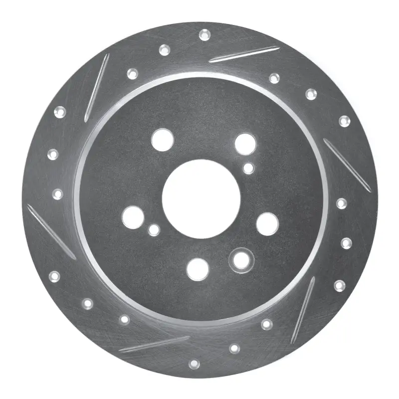 R1 94-95 Toyota Celica Rear Left Drilled & Slotted Silver Brake Rotor 1