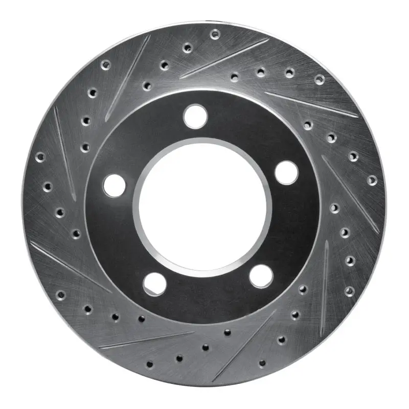 R1 94-96 Ford Bronco Front Left Drilled & Slotted Silver Brake Rotor 1