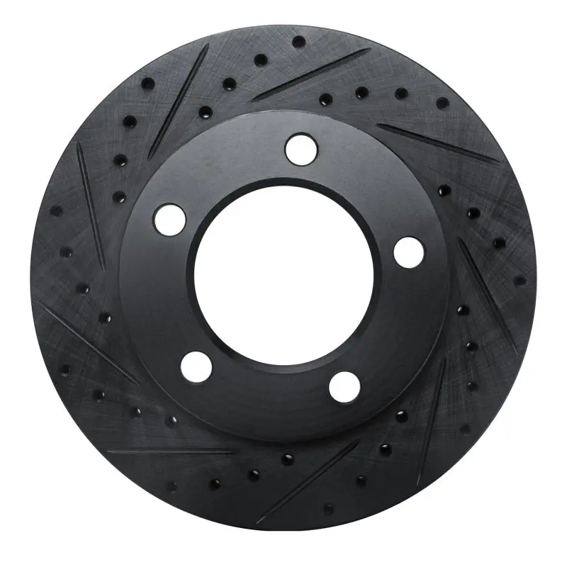 R1 94-96 Ford F-150 4Wd Front Left Drilled & Slotted Black Brake Rotor 1