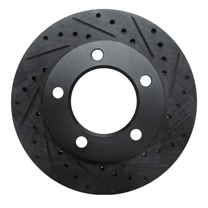 R1 94-96 Ford F-150 4Wd Front Right Drilled & Slotted Black Brake Rotor 1