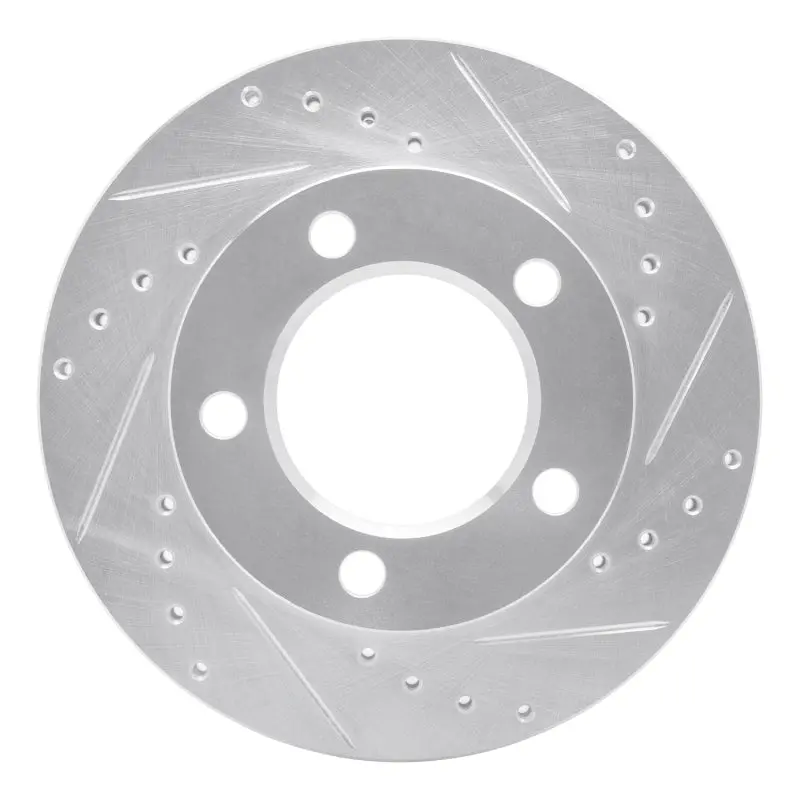 R1 94-96 Ford F-150 4Wd Front Right Drilled & Slotted Silver Brake Rotor 1