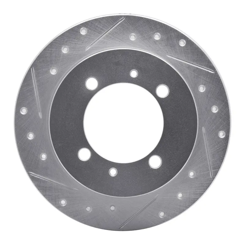 R1 94-98 Hyundai Sonata Rear Left Drilled & Slotted Silver Brake Rotor 1