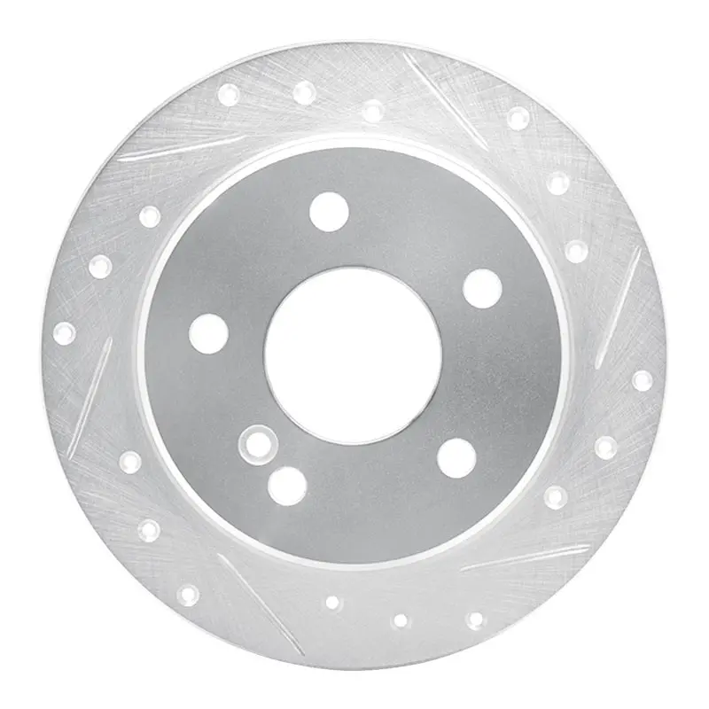 R1 94-98 Mercedes-Benz C280 Rear Right Drilled & Slotted Silver Brake Rotor 1