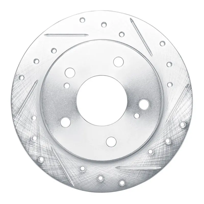 R1 94-98 Nissan 240Sx Rear Right Drilled & Slotted Silver Brake Rotor 1