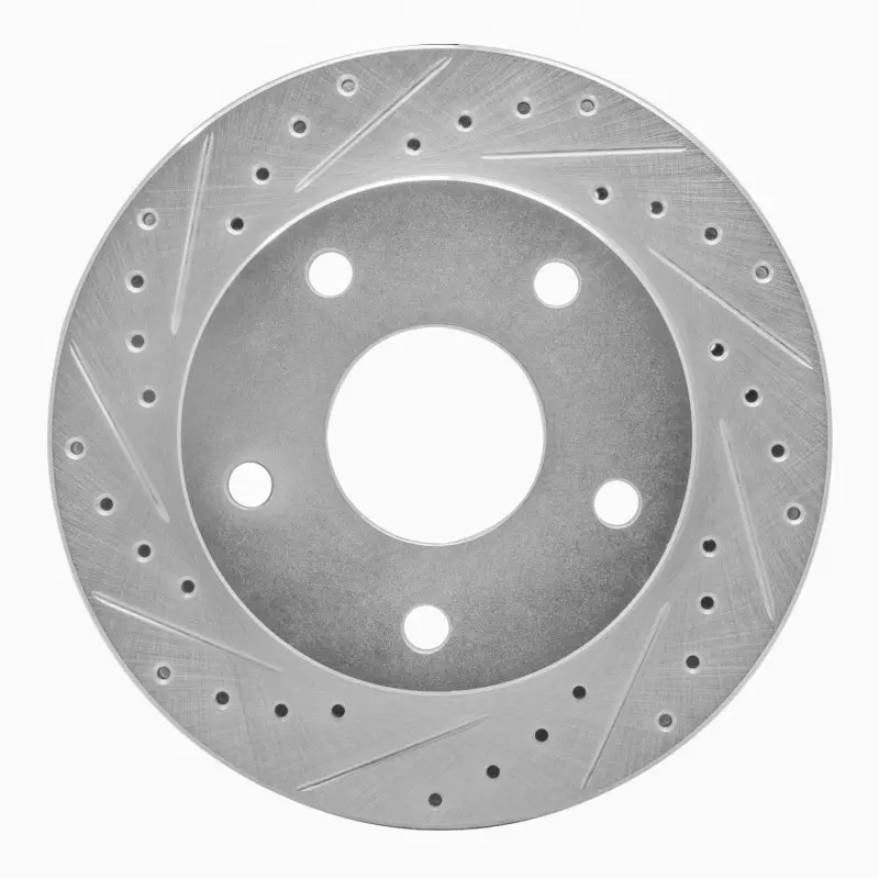 R1 94-99 Dodge Ram 1500 Pickup Front Left Drilled & Slotted Silver Brake Rotor 1