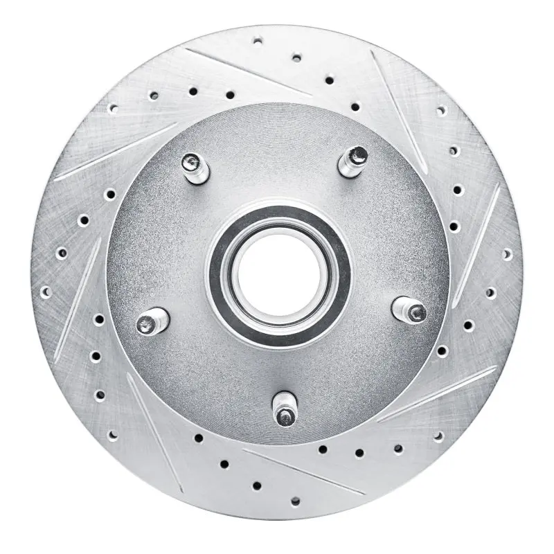R1 94-99 Dodge Ram 1500 Pickup Front Right Drilled & Slotted Silver Brake Rotor 1