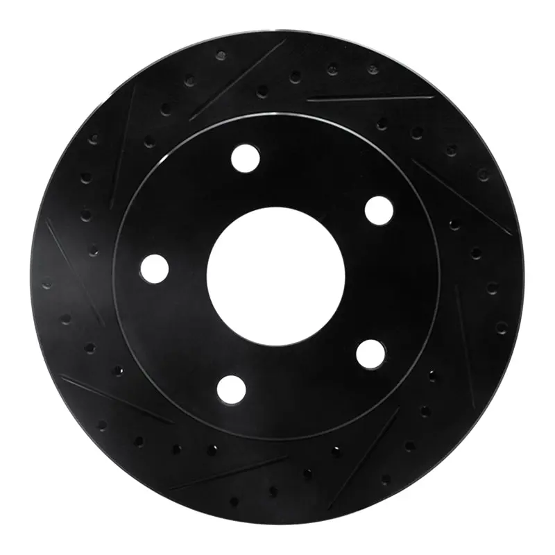 R1 94-99 Dodge Ramcharger (Mexico) Front Left Drilled & Slotted Black Brake Rotor 1