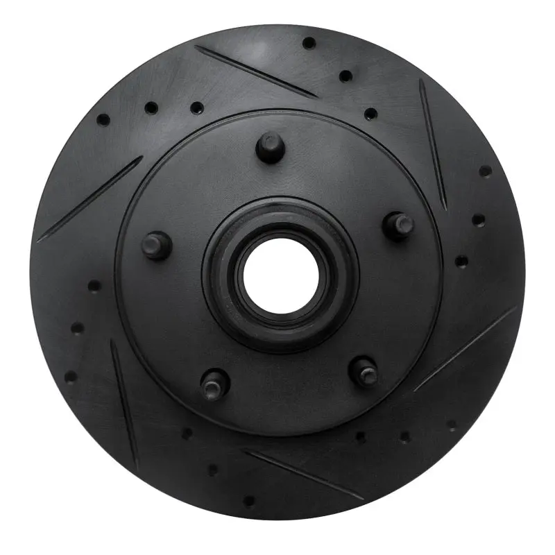 R1 94-99 Dodge Ramcharger (Mexico) Front Right Drilled & Slotted Black Brake Rotor 1