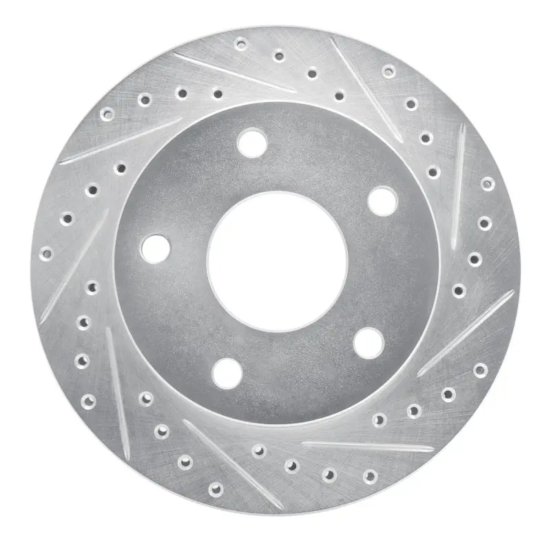 R1 94-99 Dodge Ramcharger (Mexico) Front Right Drilled & Slotted Silver Brake Rotor 1