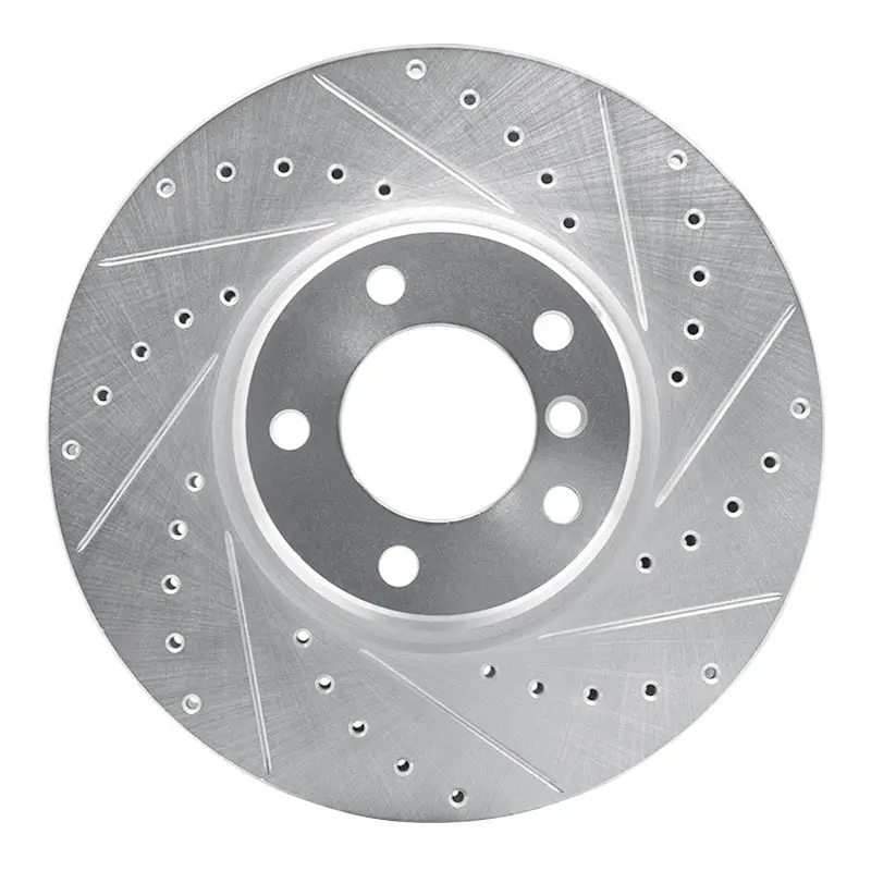 R1 95-01 Bmw 750Il Front Right Drilled & Slotted Silver Brake Rotor 1