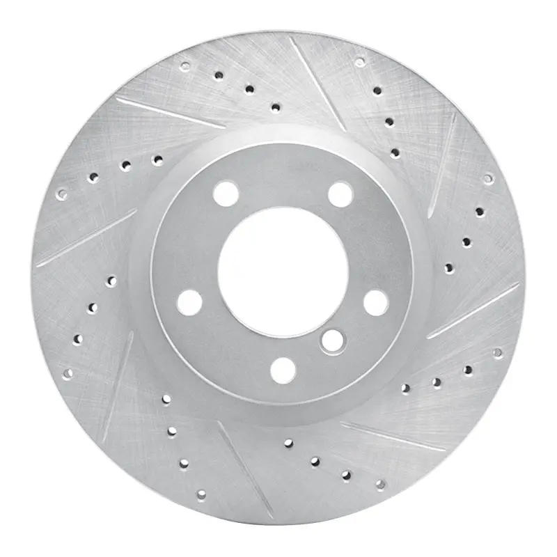 R1 95-02 Bmw M3 Left Front Drilled & Slotted Silver Brake Rotor 1