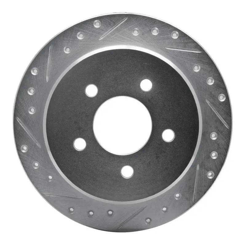 R1 95-02 Ford Explorer Rear Left Drilled & Slotted Silver Brake Rotor 1