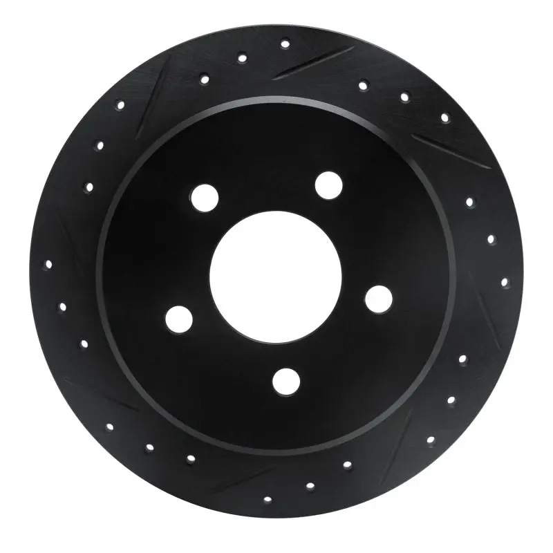 R1 95-02 Ford Explorer Sport Rear Left Drilled & Slotted Black Brake Rotor 1