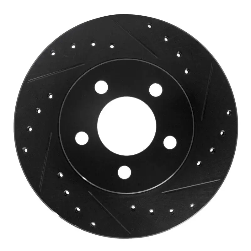 R1 95-02 Ford Ranger (Usa/Canada) Front Right Drilled & Slotted Black Brake Rotor 1