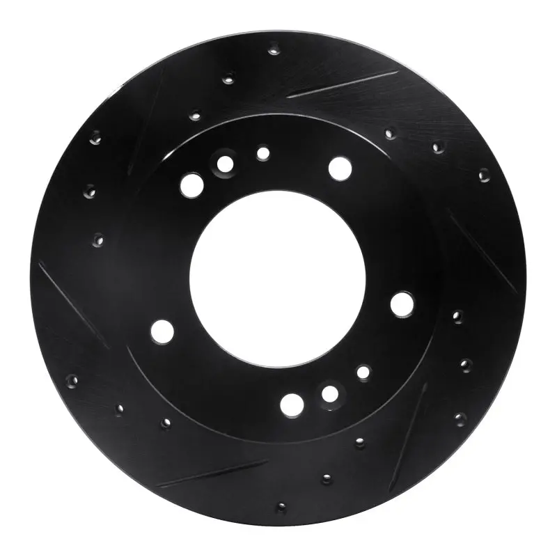 R1 95-02 Kia Sportage (Usa/Canada) Front Left Drilled & Slotted Black Brake Rotor 1